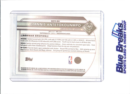 2025 Bowman Chrome Sapphire - Giannis Antetokounmpo - Milwaukee Bucks - Basketball - #BCV-80 - drop