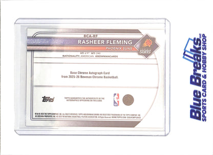 2025 Bowman Chrome - Rasheer Fleming - True Red  Autograph - 1/5 - RC - Phoenix Suns - Basketball - #BCA-RF - drop