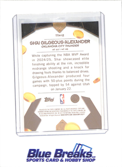 2025 Bowman Chrome - Shai Gilgeous-Alexander - Treasured Talent - 3/5 - Oklahoma City Thunder - Basketball - #TTN-12 - drop