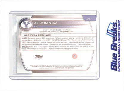 2025 Bowman U Chrome - AJ Dybantsa - 1st Bowman Green Geometric - 93/99 - BYU - Basketball - #BCP-1 - drop
