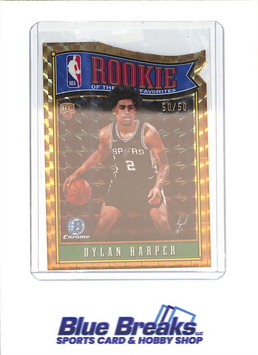 2025 Bowman Chrome - Dylan Harper - Rookie of the Year Favorites - Gold Geometric - 50/50 - San Antonio Spurs - Basketball - #RY-2 - drop