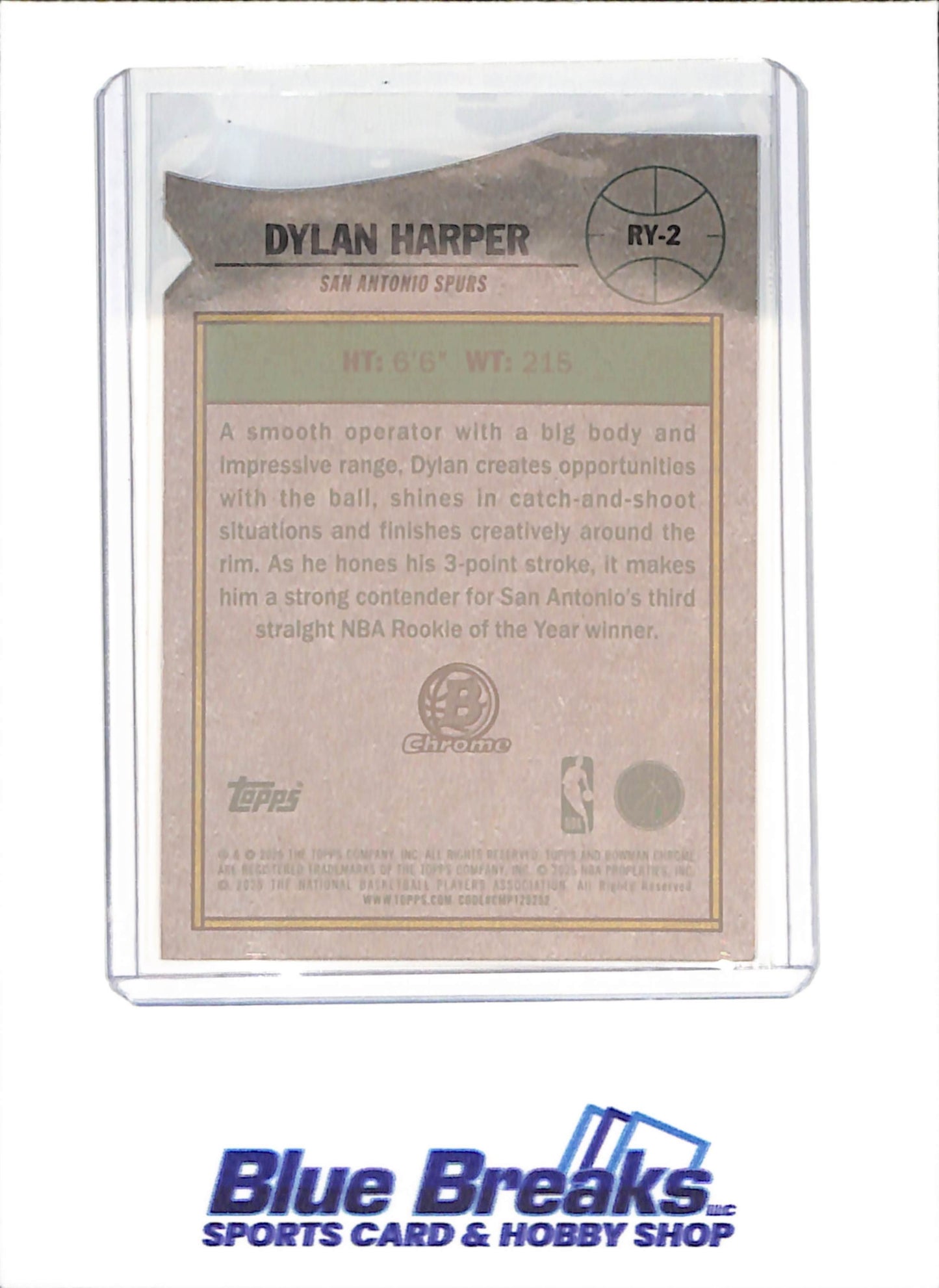 2025 Bowman Chrome - Dylan Harper - Rookie of the Year Favorites - Gold Geometric - 50/50 - San Antonio Spurs - Basketball - #RY-2 - drop