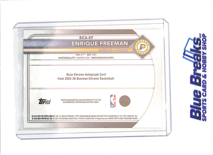 2025 Bowman Chrome - Enrique Freeman - Black Geometric Autograph - 2/10 - Indiana Pacers - Basketball - #BCA-EF - drop