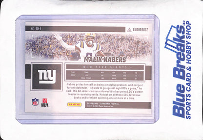 2024 Panini Luminance- Malik Nabers - RC Teal - 26/35 - New York Giants - Football - #183