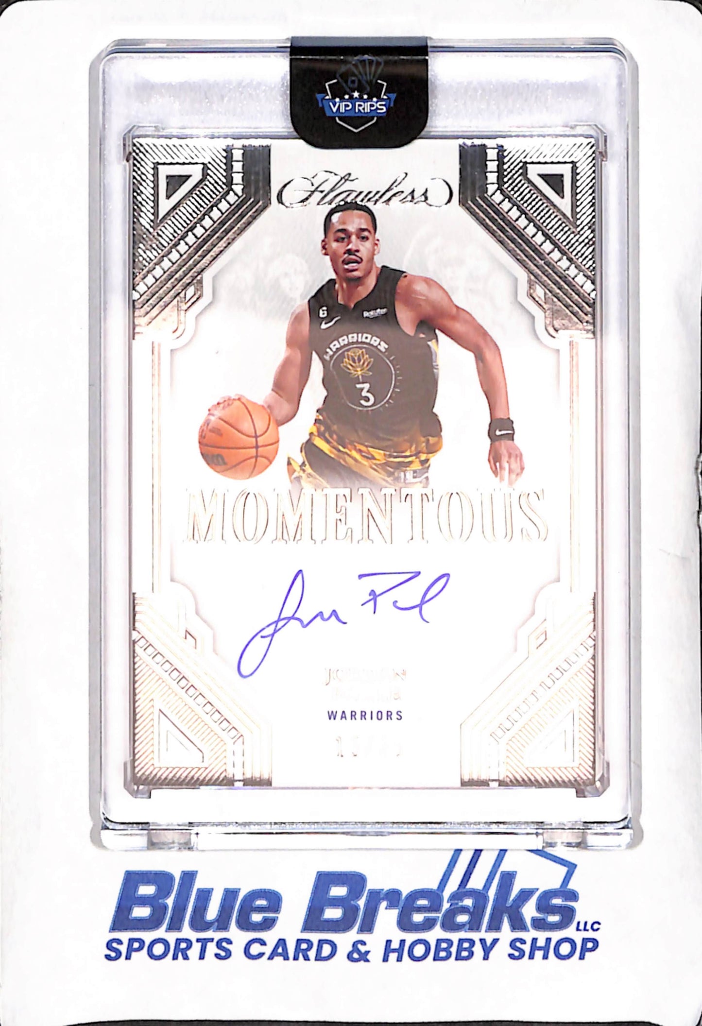 2022-23 Panini Flawless - Jordan Poole - Momentous Autograph - 15/25 - Golden State Warriors - Basketball - #MA-JPL