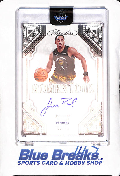2022-23 Panini Flawless - Jordan Poole - Momentous Autograph - 15/25 - Golden State Warriors - Basketball - #MA-JPL
