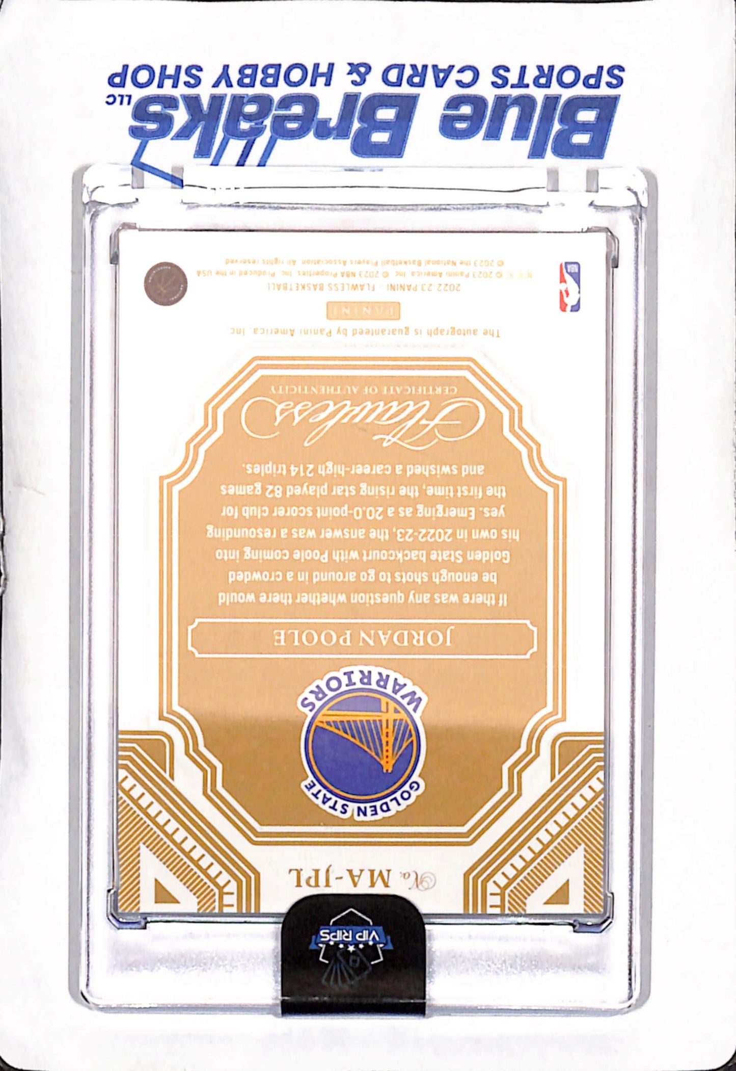 2022-23 Panini Flawless - Jordan Poole - Momentous Autograph - 15/25 - Golden State Warriors - Basketball - #MA-JPL