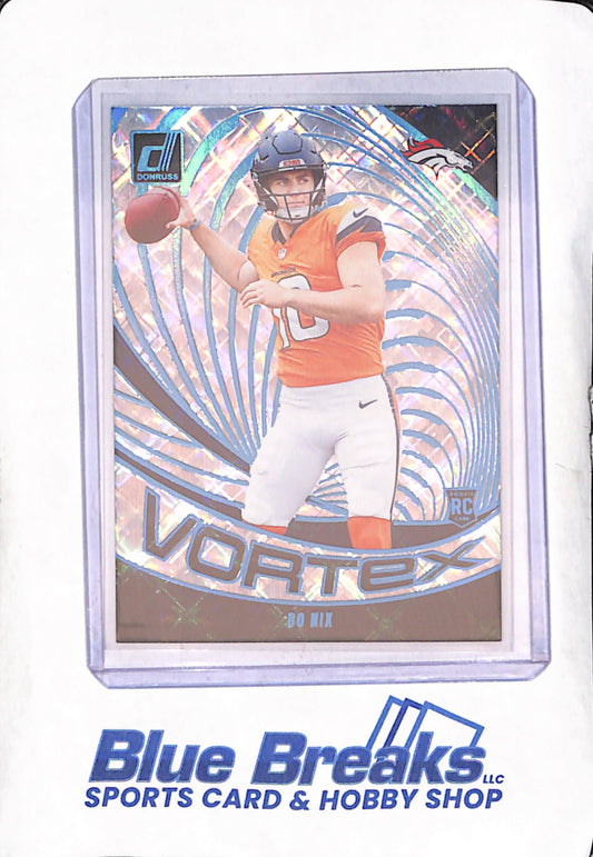2024 Panini Donruss - Bo Nix - RC Blue Vortex - 84/100 - Denver Broncos - Football - #VOR-BNI