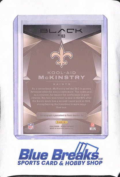 2024 Panini Black Football - Kool-Aid McKinstry - Autograph - 142/199 - New Orlean Saints - Football - #163