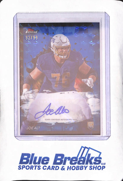2024 Topps Finest - Joe Alt - Autograph - 2/99 - Los Angeles Chargers - Football - RC - #RFA-JA