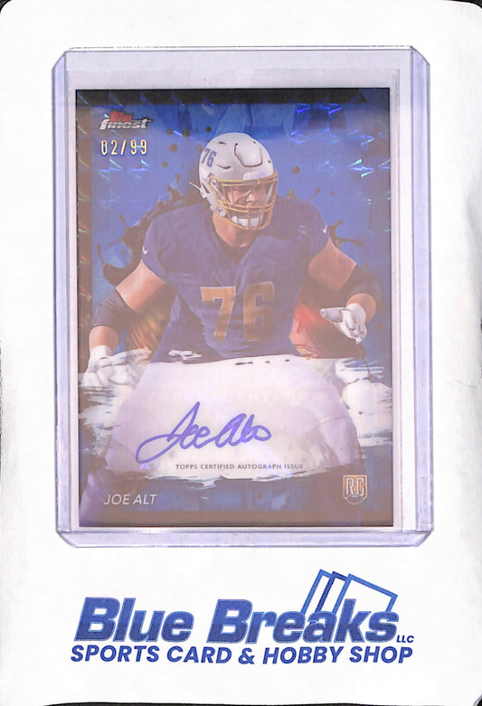 2024 Topps Finest - Joe Alt - Autograph - 2/99 - Los Angeles Chargers - Football - RC - #RFA-JA