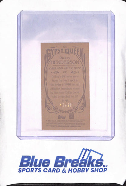 2015 Topps Gypsy Queen - Rickey Henderson - Mini - 43/99 - Oakland Athletics - Baseball - #190