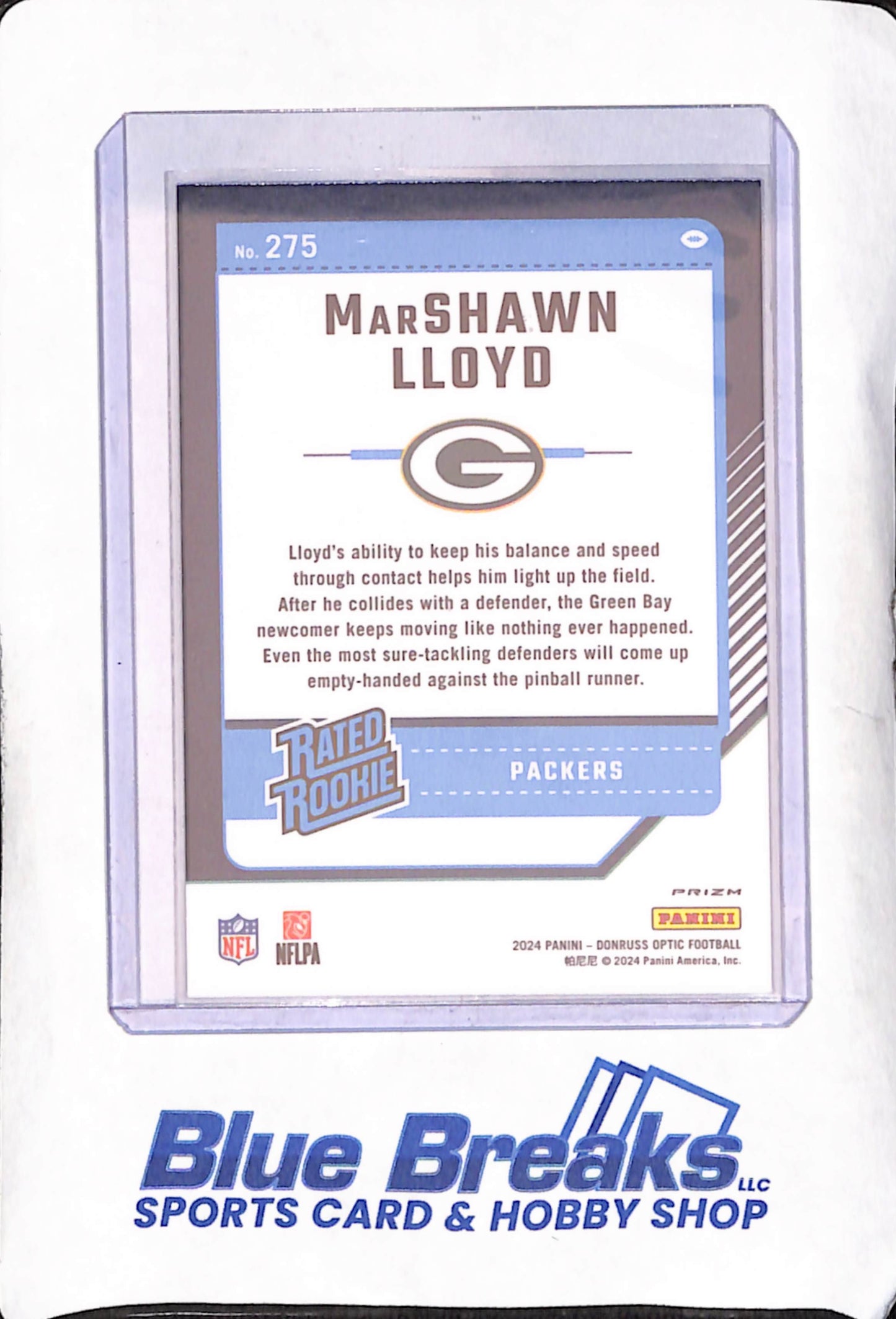 2024 Panini Donruss Optic - Marshawn Lloyd - Freedom Rated Rookie - Greenbay Packers - Football - #275