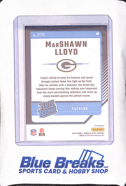 2024 Panini Donruss Optic - Marshawn Lloyd - Freedom Rated Rookie - Greenbay Packers - Football - #275