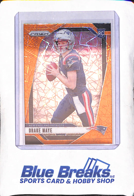 2024 Panini Prizm - Drake Maye - Orange Lazer Rookie - New England Patriots - Football - #329