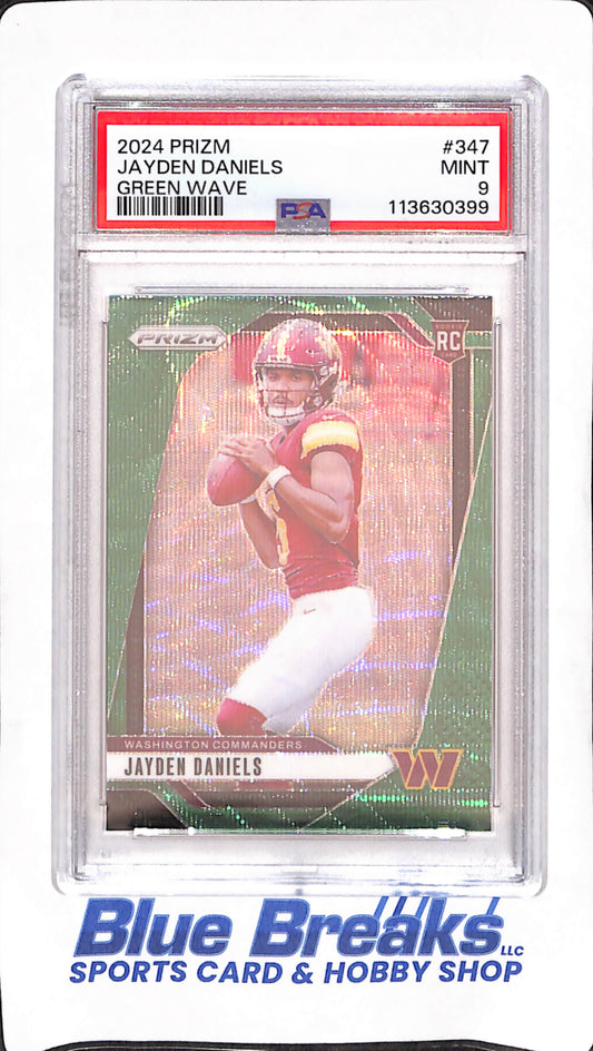 2024 Prizm - Jayden Daniels - Green Wave RC - Washington Commanders - Football - PSA Mint 9 - #347
