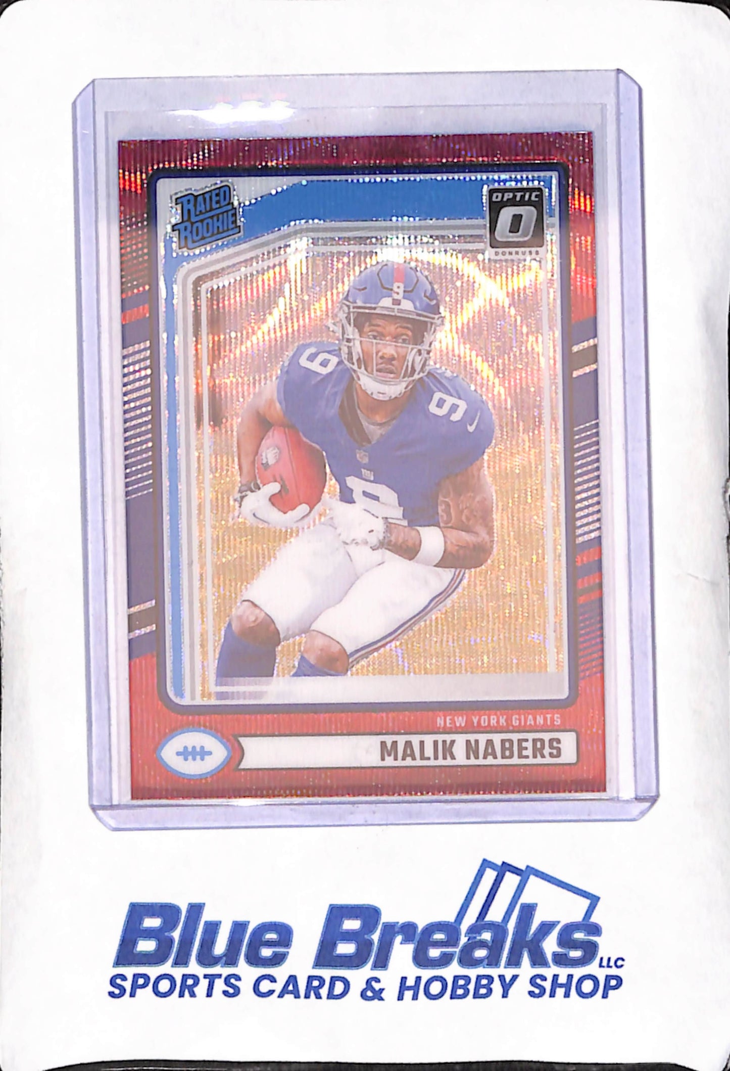 2024 Donruss Optic - Malik Nabers - Red Wave Rated Rookie - New York Giants - Football - #383
