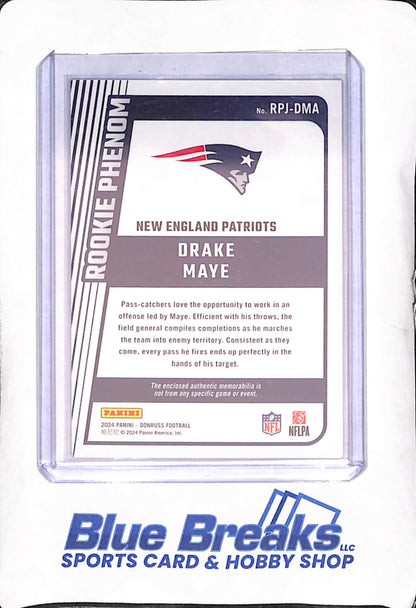 2024 Panini Donruss - Drake Maye - Rookie Phenom Relic - New England Patriots - Football - #RPJ-DMA
