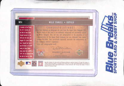 2002 Upper Deck SP Legendary Cuts - Willie Stargell - Cut Autograph - 75/153 - Pittsburgh Pirates - Baseball - #WSt