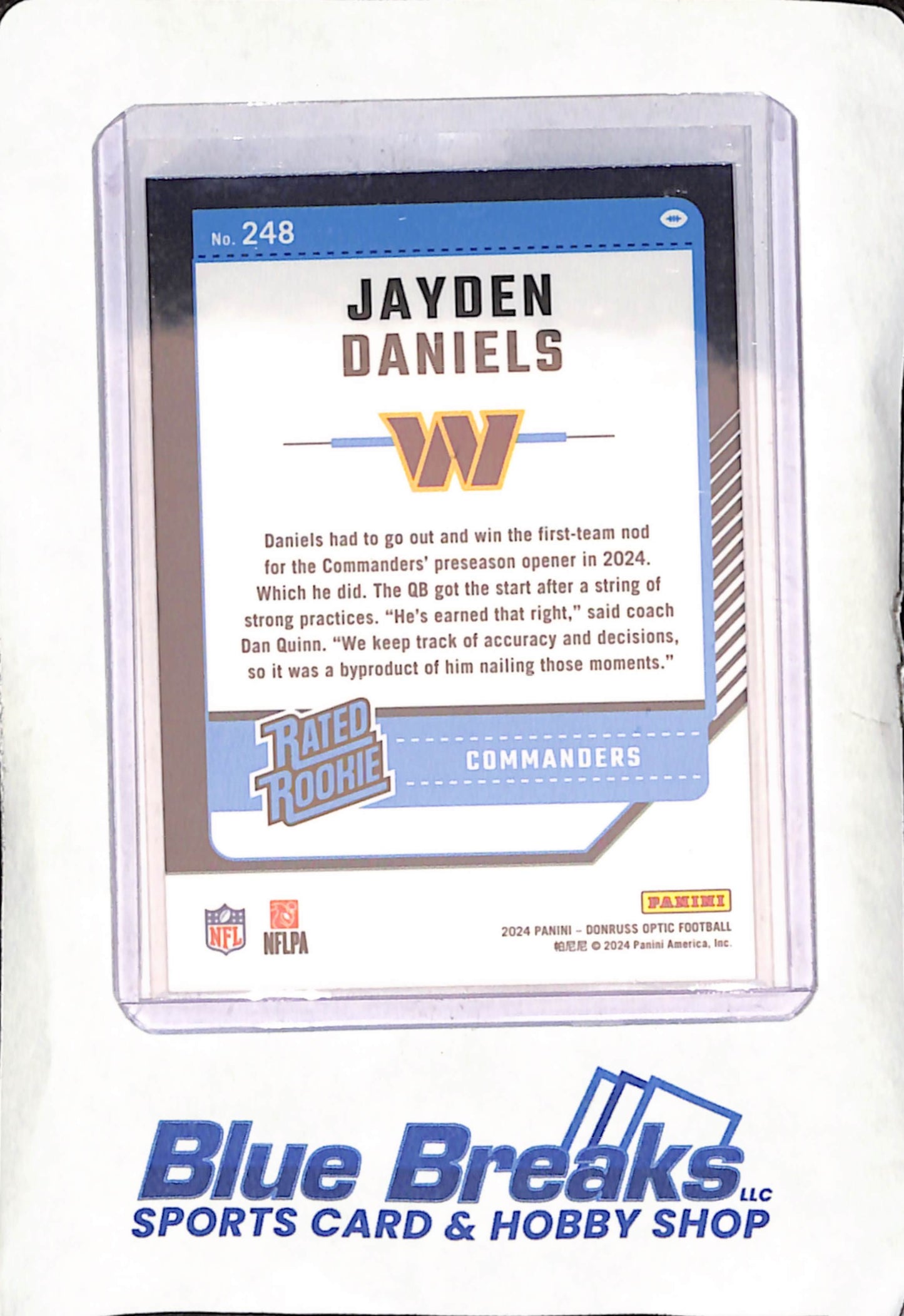 2024 Donruss Optic - Jayden Daniels - Washington Commanders - Football - Rated Rookie - #248