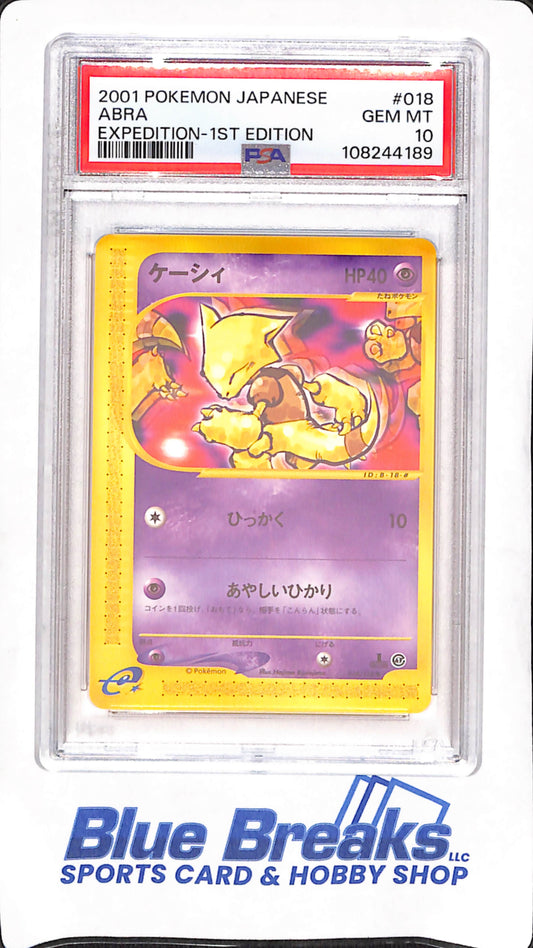 2001 Pokemon - Abra - Expedition - 1st Edition - Japanese Pokemon - PSA Gem Mint 10 - 18/128
