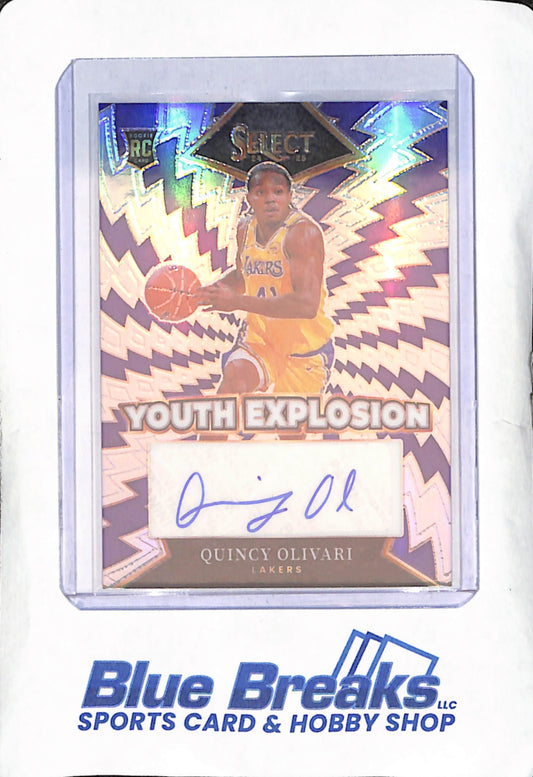 2024-25 Panini Select - Quincy Olivari - Youth Explosion RC Autograph - Los Angeles Lakers - Basketball - #YE-OLI
