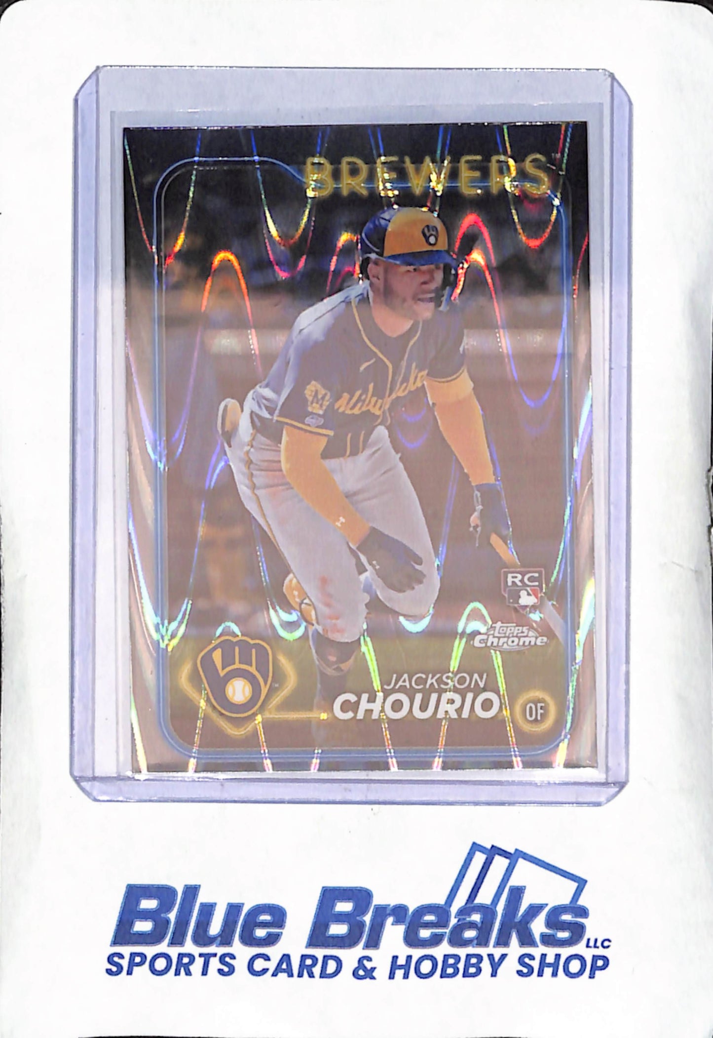 2024 Topps Chrome - Jackson Chourio - Raywave Refractor  RC - Milwaukee Brewers - Baseball - #161