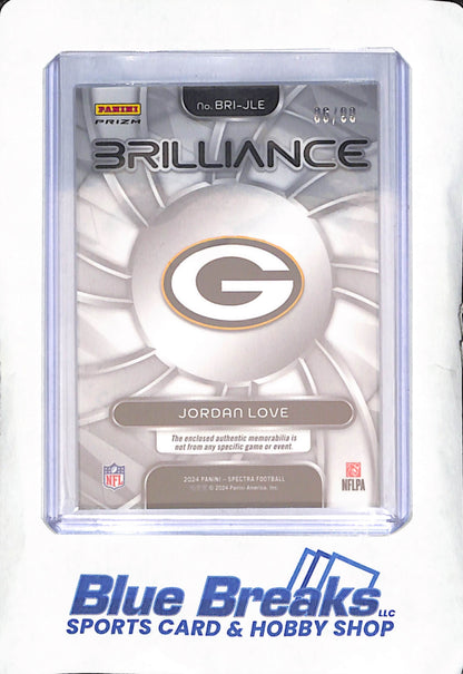2024 Panini Spectra - Jordan Love - Brilliance Relic - Green Bay Packers - Football - 86/99