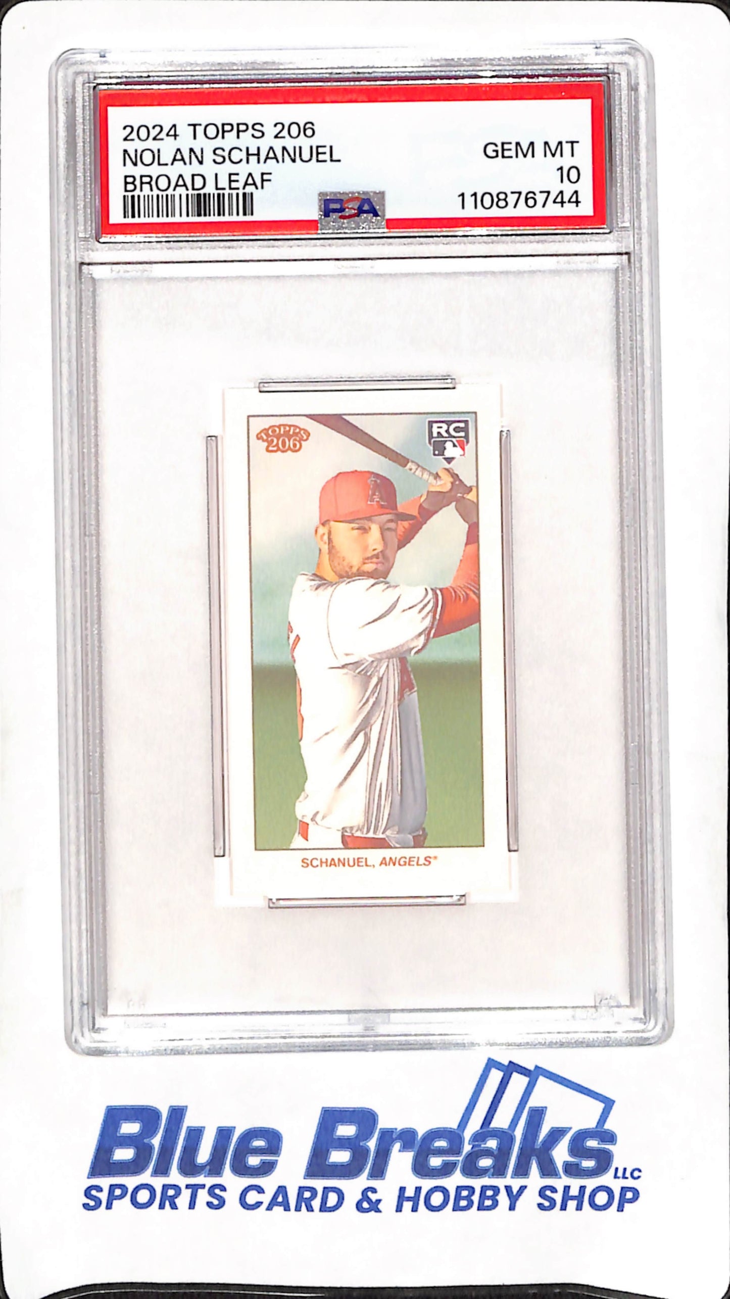 2024 Topps 206 - Broad Leaf - Nolan Schaunel - RC - Baseball - PSA 10 - Angels