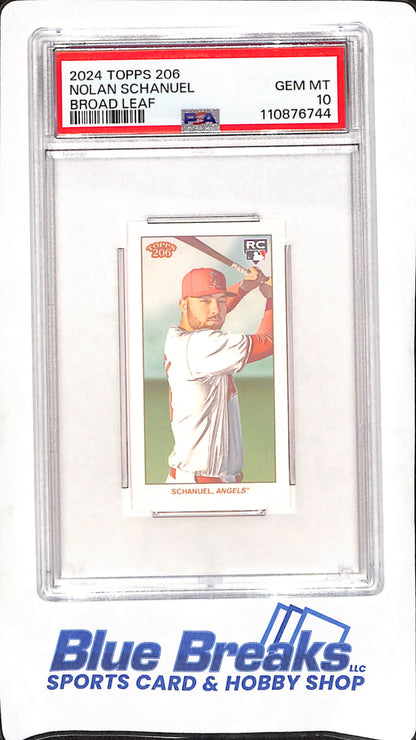2024 Topps 206 - Broad Leaf - Nolan Schaunel - RC - Baseball - PSA 10 - Angels