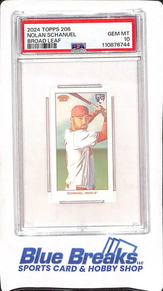 2024 Topps 206 - Broad Leaf - Nolan Schaunel - RC - Baseball - PSA 10 - Angels
