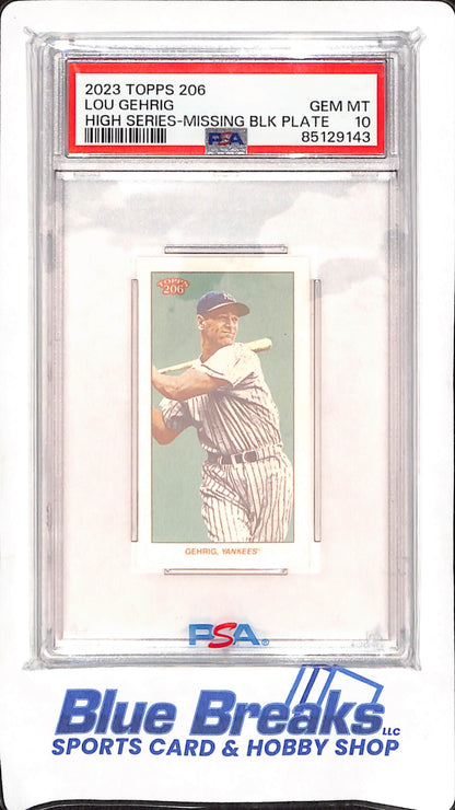 2023 Topps 206 - High Series - Missing Black Plate - Lou Gehrig - Baseball - PSA 10 - Yankees