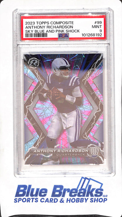 2023 Topps Composite - Sky Blue and Pink Shock - Anthony Richardson - RC - #99 - Football - PSA 9 - Colts