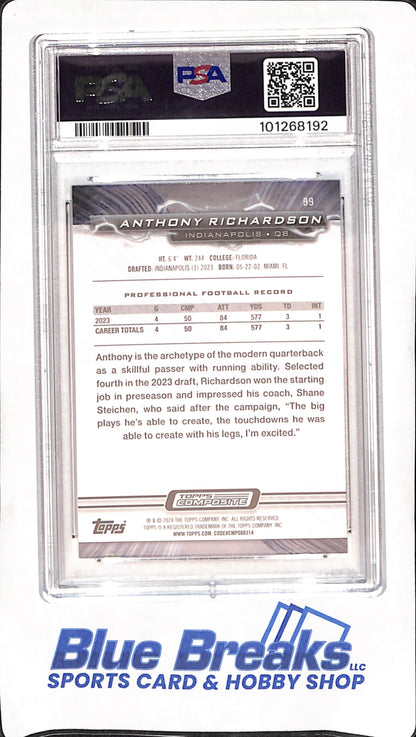 2023 Topps Composite - Sky Blue and Pink Shock - Anthony Richardson - RC - #99 - Football - PSA 9 - Colts