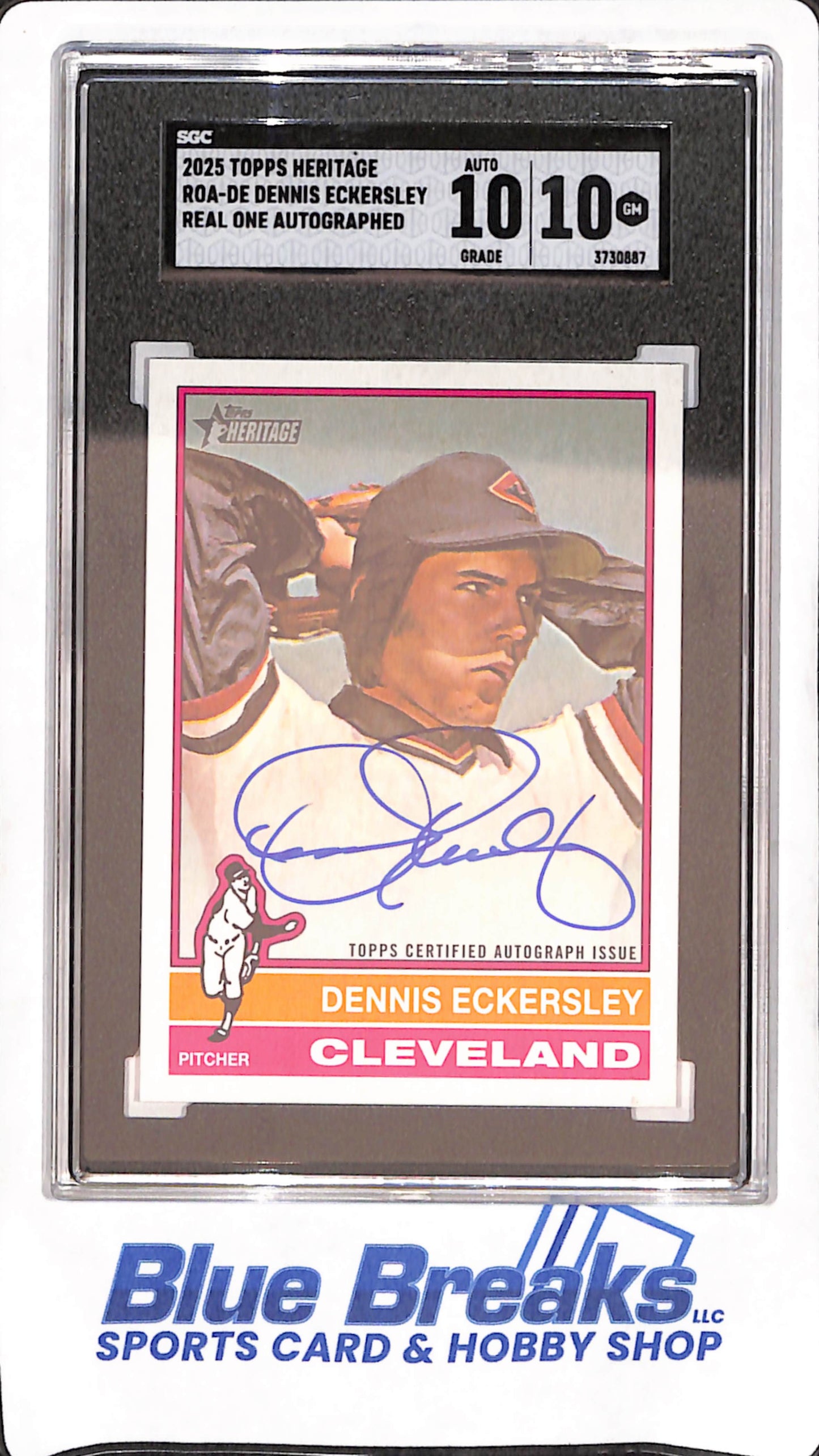 2025 Topps Heritage - Real One Autographed - Dennis Eckersley - Baseball - SGC 10 10 - Guardians