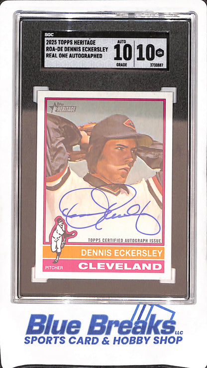 2025 Topps Heritage - Real One Autographed - Dennis Eckersley - Baseball - SGC 10 10 - Guardians