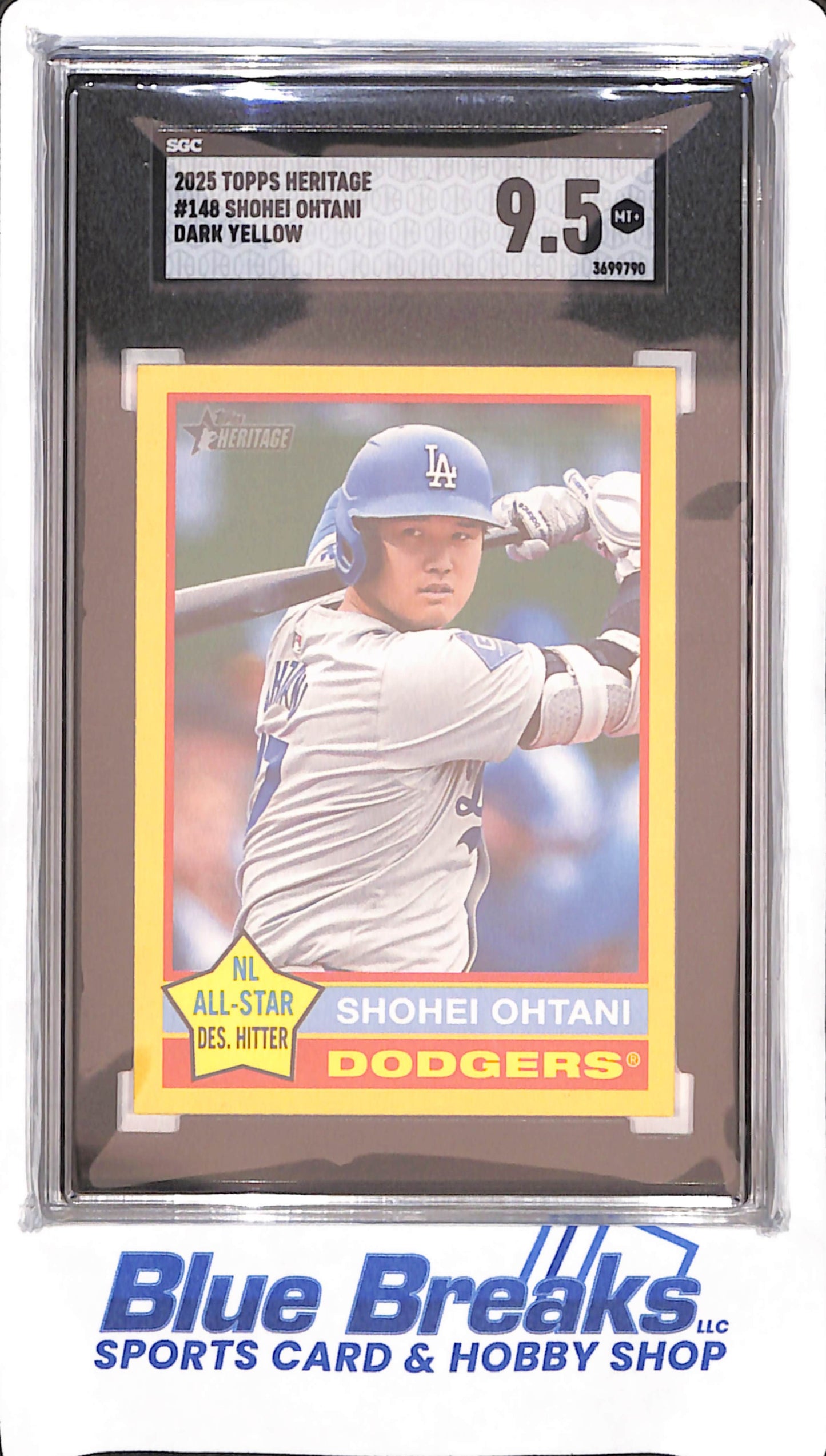 2025 Topps Heritage - Shohei Ohtani - Dark Yellow - Los Angeles Dodgers - SGC 9.5 - Baseball - #148