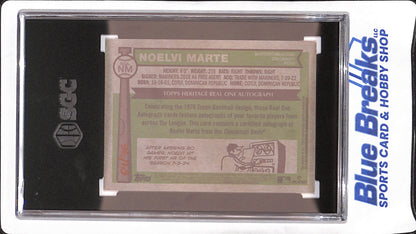 2025 Topps Heritage - Noelvi Marte - Autograph - Red Ink - 64/76 - Cincinnati Reds - Baseball - SGC 10/9 - #ROA-NM