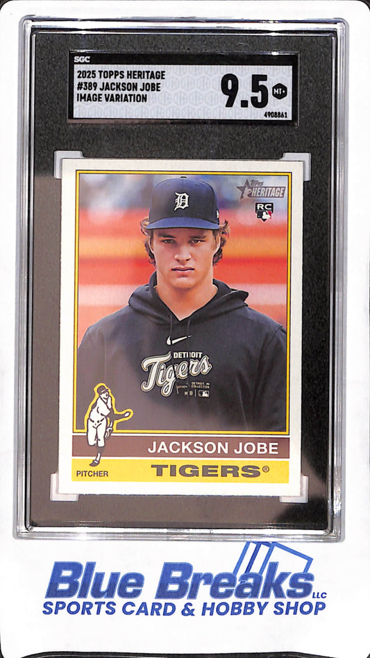 2025 Topps Heritage - Jackson Jobe - Image Variation RC - Detroit Tigers - Baseball - SGC 9.5 - #389