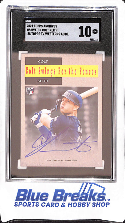 2024 Topps Archives - Colt Keith - '58 Topps TV Westerns Autograph RC - Detroit Tigers - Baseball - SGC 10 - #58WA-CK