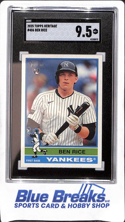2025 Topps Heritage - Ben Rice - RC - New York Yankees - Baseball - SGC 9.5 - #406