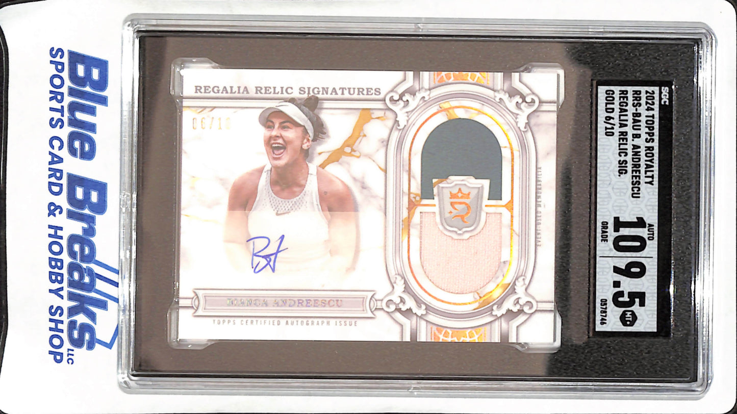 2024 Topps Royalty - Bianca Adreescu - Gold Regalia Relic Signatures - Autograph - 6/10 - Tennis - SGC 9.5/Auto 10 - #RRS-BAU