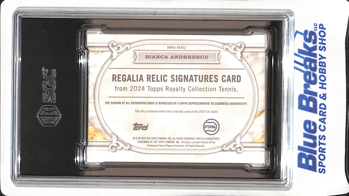 2024 Topps Royalty - Bianca Adreescu - Gold Regalia Relic Signatures - Autograph - 6/10 - Tennis - SGC 9.5/Auto 10 - #RRS-BAU