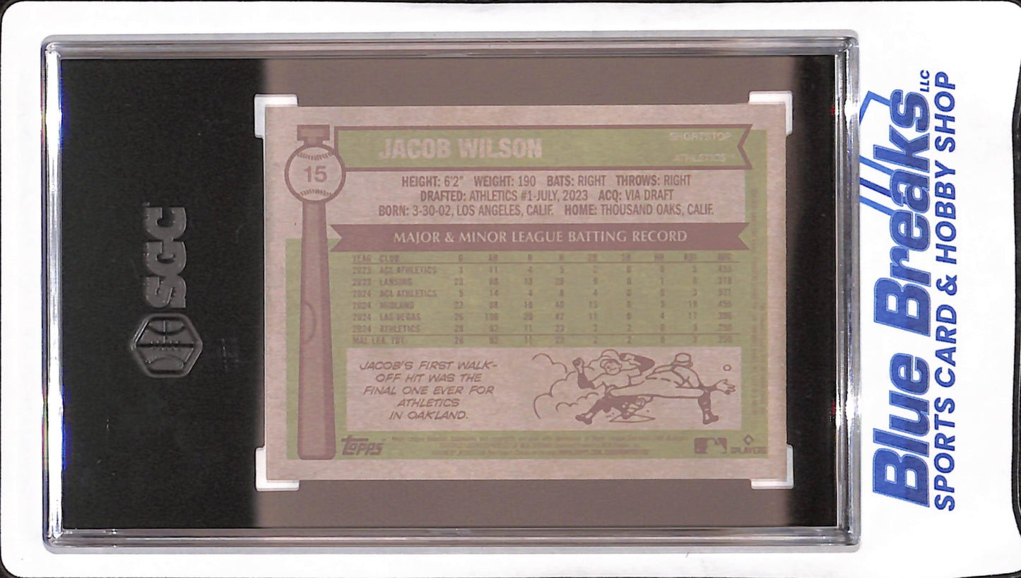 2025 Topps Heritage - Jacob Wilson - Bicentennial RC - 189/200 - Oakland Athletics - Baseball - SGC 10 - #15