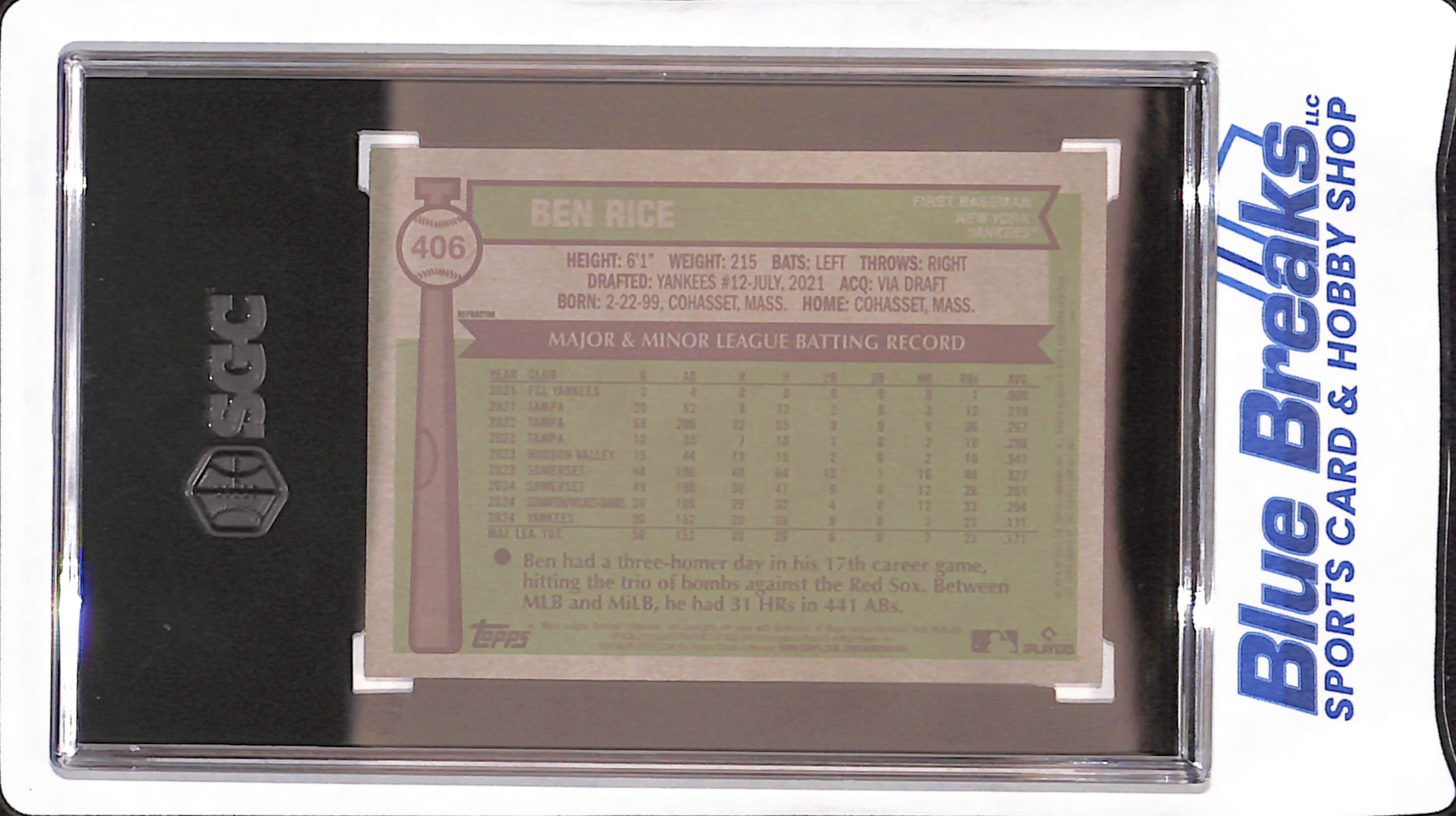 ロウン　ペンカペ　トレカ 2025 Topps Heritage - Ben Rice - Chrome Refractor RC - New York