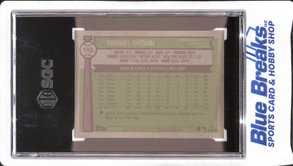 2025 Topps Heritage - Shohei Ohtani - Light Blue Sparkle Chrome Refractor - Los Angeles Dodgers - Baseball - SGC 10 - #148