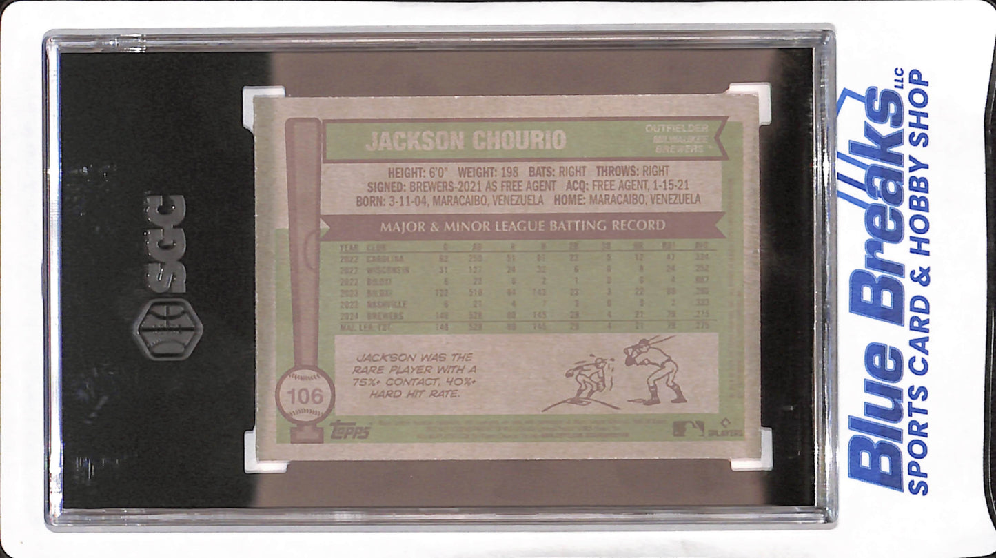2025 Topps Heritage - Jackson Chourio - Flipped Bat - Milwaukee Brewers - Baseball - SGC 9 - #106