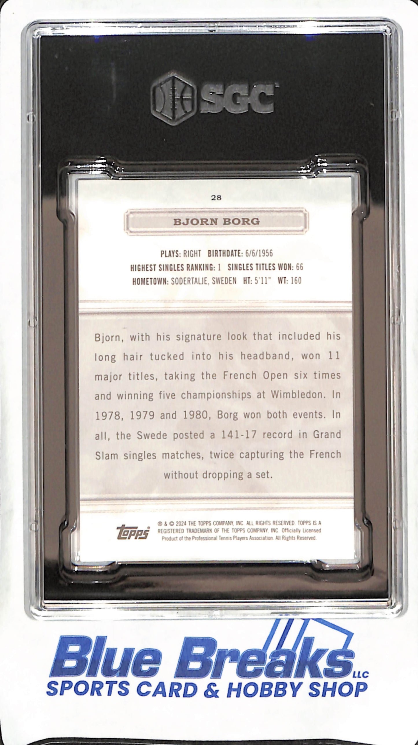 2024 Topps Royalty - Bjorn Borg - 95/99 - Tennis - SGC 9 - #28
