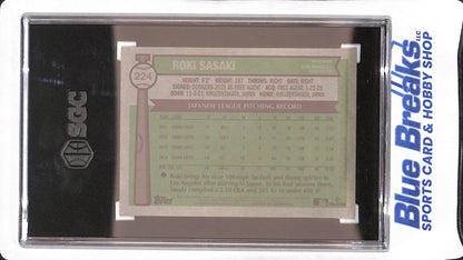 2025 Topps Heritage - Roki Sasaki - Light Blue Sparkle Chrome Refractor - RC - Los Angeles Dodgers - Baseball - SGC 10 - #224