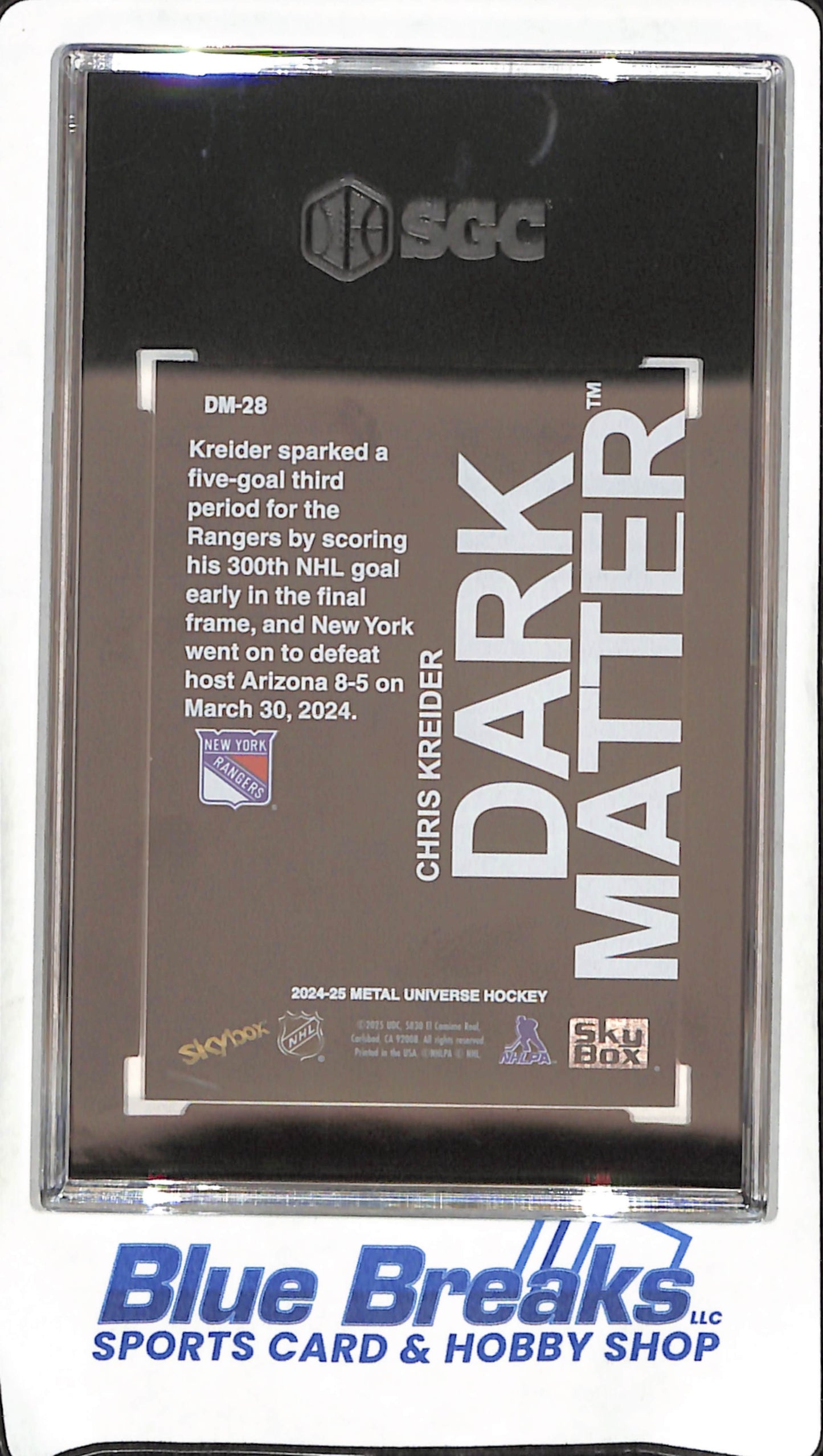 2024-25 Skybox Metal Universe - Chris Kreider - Dark Matter - New York Rangers - Hockey - SGC 9 - #DM-28